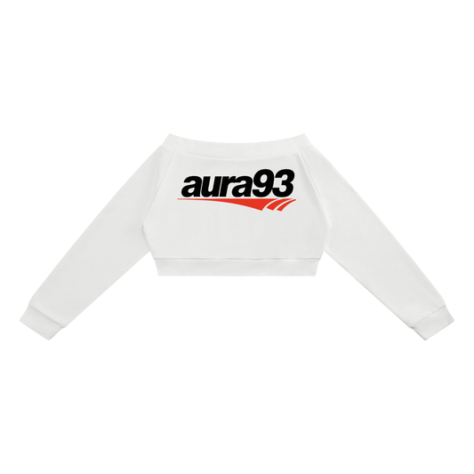 Aura93 Off-Shoulder CropZip Hoodie