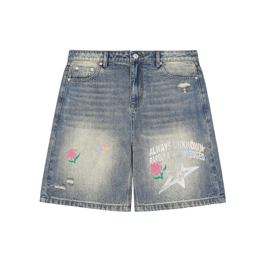 Aura Distressed  Denim Shorts