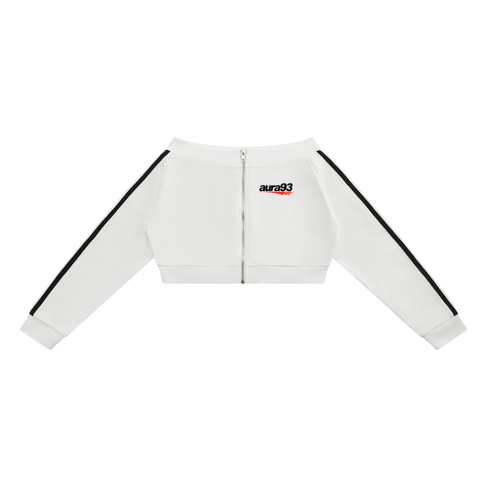 Aura93 Off-Shoulder CropZip Hoodie